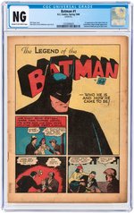 "BATMAN" #1 SPRING 1940 CGC NG (FIRST JOKER & CATWOMAN).