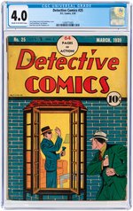 "DETECTIVE COMICS" #25 MARCH 1939 CGC 4.0 VG.