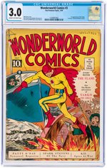 "WONDERWORLD COMICS" #3 JULY 1939 CGC 3.0 GOOD/VG (FIRST FLAME).