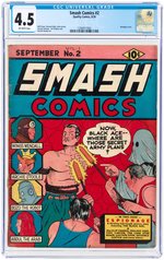 "SMASH COMICS" #2 SEPTEMBER 1939 CGC 4.5 VG+.