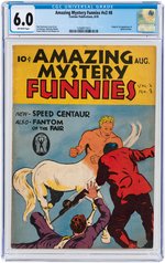 "AMAZING MYSTERY FUNNIES" VOL. 2 #8 AUGUST 1939 CGC 6.0 FINE (FIRST SPEED CENTAUR).