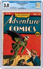 "ADVENTURE COMICS" #46 JANUARY 1940 CGC 3.0 GOOD/VG.