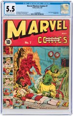 "MARVEL MYSTERY COMICS" #7 MAY 1940 CGC 5.5 FINE-.