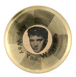 ELVIS PRESLEY GOLD RECORD BUTTON FROM SET OF SEVEN.