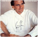 JAMES TAYLOR SIGNED LP ALBUM COVER TRIO.