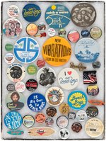 THE BEACH BOYS EXTENSIVE COLLECTION OF 50 BUTTONS/PINS 1970s AND LATER.