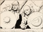 "PRINCE VALIANT IN THE DAYS OF KING ARTHUR" 1965 SUNDAY PAGE ORIGINAL ART BY HAL FOSTER.