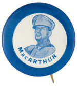 “MAC ARTHUR” RARE 1.5” PORTRAIT BUTTON FROM WWII.