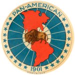 "PAN-AMERICAN 1901" WORLD'S FAIR POCKET MIRROR WITH OUTSTANDING GRAPHICS.