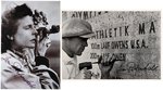 LENI RIEFENSTAHL SIGNED PHOTO PAIR.