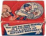 WORLD WAR II "STRIKE AT THE SEAT OF TROUBLE - BUY WAR BONDS" ANTI-HITLER MATCHBOOK & RARE BOX.