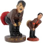 WORLD WAR II ANTI-HITLER FIGURAL PIN CUSHION SIZE VARIETY PAIR.