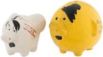 WORLD WAR II ANTI-HITLER COMPOSITION & CHINA PIGGY BANK PAIR.