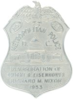 IKE/NIXON 1953 OFFICIAL METRO D.C. POLICE BADGE.