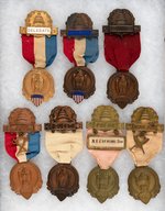 DEMOCRATIC NATIONAL CONVENTION 1912 BADGES WITH SEVEN DIFFERENT DESIGNATION.