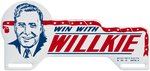 "WIN WITH WILLKIE" HIGH GRADE PORTRAIT LICENSE PLATE ATTACHMENT.