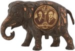 RARE TAFT/SHERMAN FIGURAL CAST IRON ELEPHANT FEATURING 2.25" JUGATE BUTTON.