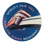 SEATTLE EXPO 1962 SOUVENIR "WORLD'S FAIR I RODE THE ALWEG MONORAIL."