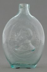 WASHINGTON AND "GEN. TAYLOR NEVER SURRENDERS" GLASS BOTTLE.