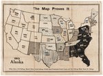 WOMEN'S SUFFRAGE "THE MAP PROVES IT" POSTER.