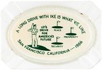 CHARMING "A LONG DRIVE WITH IKE IS WHAT WE LIKE" GOLF MOTIF ASH TRAY.