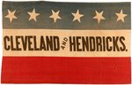 "CLEVELAND AND HENDRICKS." 1884 CAMPAIGN TEXTILE.