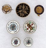 LEAGUE OF AMERICAN WHEELMAN C. 1898 PINS AND STUDS INCLUDING FOUR O'HARA PORCELAINS.