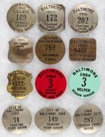 BALTIMORE 1913 UP TO 1968 STREET VENDOR TRADING FROM WAGON OR PUSH CART 12 BADGES.