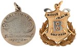 SILVER 1902 &  UNDATED 14K GOLD AWARD TO BALTIMORE C.C. & MIDDLE ATLANTIC GOLF ASSOC. CHAMPION.