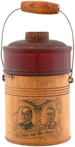 McKINLEY/ROOSEVELT 1900 JUGATE WOODEN DINNER PAIL.