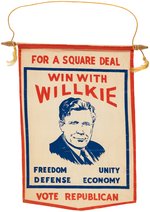 UNCOMMON WILLKIE POSTER AND "FOR A SQUARE DEAL BANNER".