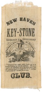 BUCHANAN/BRECKINRIDGE "NEW HAVEN KEY-STONE CLUB" 1856 RIBBON.