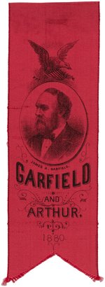 SCARCE "GARFIELD AND ARTHUR 1880" RIBBON.