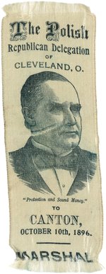 McKINLEY "THE POLISH REPUBLICAN DELEGATION OF CLEVELAND" RIBBON.