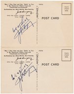 JACK DEMPSEY SIGNED POSTCARD PAIR.