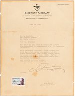 HELICOPTER PIONEER IGOR SIKORSKY SIGNED LETTER.