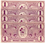 "MICKEY MOUSE CONES" RARE PREMIUM MONEY LOT (COLOR VARIETY).