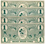 "MICKEY MOUSE CONES" RARE PREMIUM MONEY LOT (COLOR VARIETY).