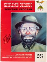 EMMETT KELLY SIGNED "SHRINE CIRCUS SOUVENIR PROGRAM."