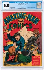 "AMAZING-MAN COMICS" #7 NOVEMBER 1939 CGC 5.0 VG/FINE.