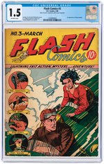 "FLASH COMICS" #3 MARCH 1940 CGC 1.5 FAIR/GOOD.