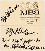 VOICE ACTING LEGEND MEL BLANC SIGNED TRIO.