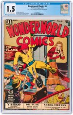 "WONDERWORLD COMICS" #6 OCTOBER 1939 CGC 1.5 FAIR/GOOD.