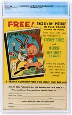 "LOONEY TUNES AND MERRIE MELODIES COMICS" #14 DECEMBER 1942 CGC 8.0 VF.