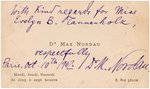 MAX NORDAU SIGNED BUSINESS CARD.