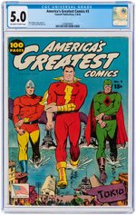 "AMERICA'S GREATEST COMICS" #3 MAY 1942 CGC 5.0 VG/FINE.