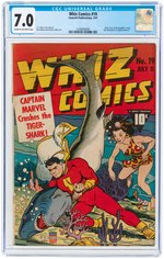 "WHIZ COMICS" #19 JULY 1941 CGC 7.0 FINE/VF.