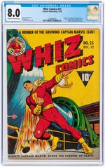 "WHIZ COMICS" #25 DECEMBER 1941 CGC 8.0 VF (FIRST CAPTAIN MARVEL JR.).