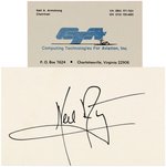 NASA ASTRONAUT NEIL ARMSTRONG SIGNATURE & BUSINESS CARD.