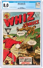 "WHIZ COMICS" #33 AUGUST 1942 CGC 8.0 VF.